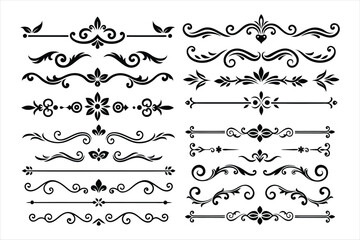 Obraz premium Silhouette Border Ornament Vector Collection.