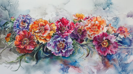 Elegant wedding invitation card background . Minimal hand painted watercolor botanical flowers texture template background. Design for wedding, vip cover, poster, rsvp moderncard.Valentine's Day