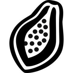 vector illustration of a black and white fruit