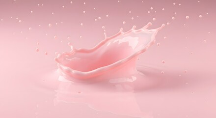 Pink Liquid Splash: A Serene Minimalist Study