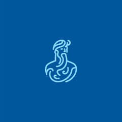 Poseidon Line Art Logo – Mythical Poseidon holding trident in powerful line art form.