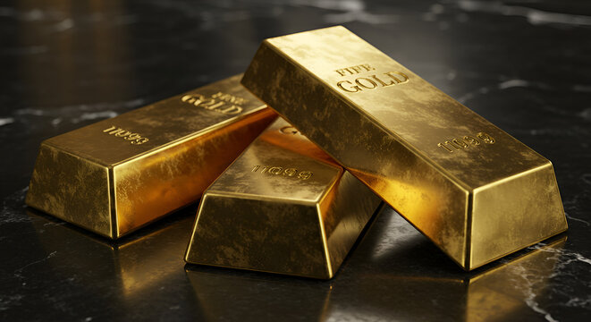 gold bars on black background
