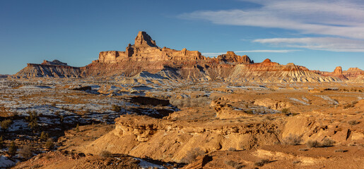 Sunrise on Window Blind Peak in the northern San Rafael Swell Utah.