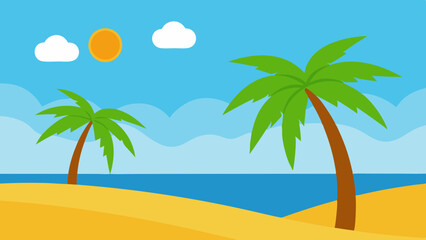 Fototapeta premium tropical beach with palm trees