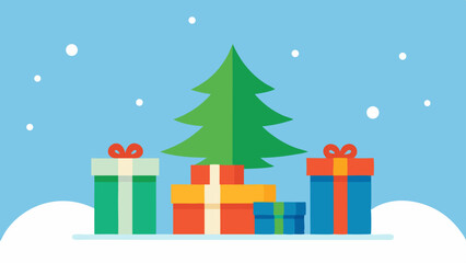 Fototapeta premium christmas tree with gift boxes