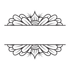 Floral Border Divider on White Background. Vector Illustration.