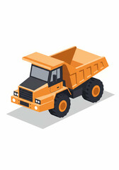Dump Truck Isometric Illustration Construction Vehicle