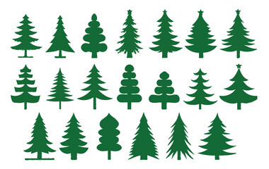 Obraz premium set of green christmas tree 