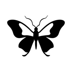 Butterfly silhouette icon vector flat design on white background.