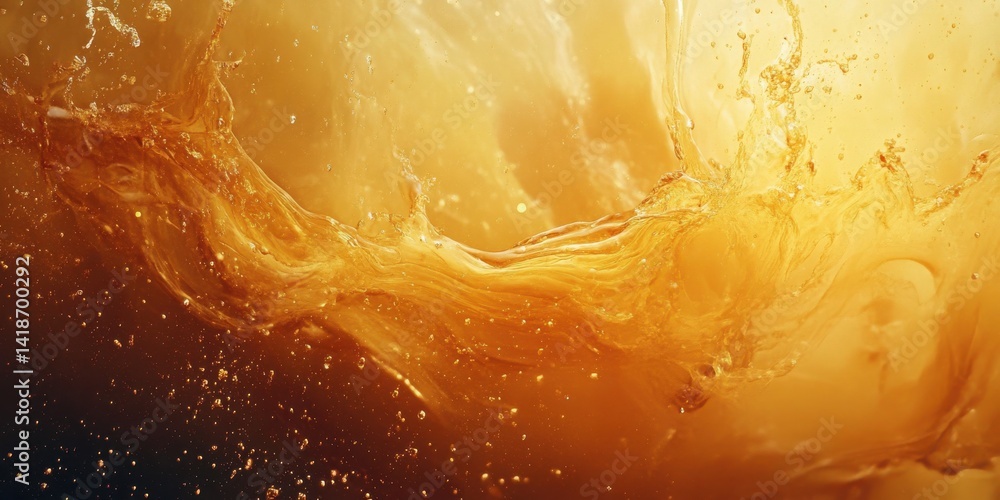 Poster liquid in motion creates an abstract and fluid background design.