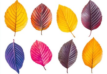 Obraz premium Vibrant Autumn Leaves Collection in Warm Colors and Unique Shapes
