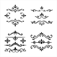 Vintage Silhouette Decorative Border Ornaments Collection.