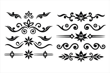 Vintage Silhouette Decorative Border Ornaments Collection.