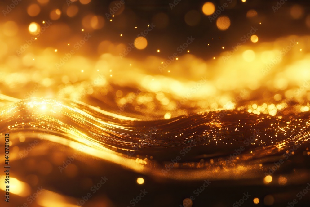 Poster liquid light movement creating a dynamic abstract background design.