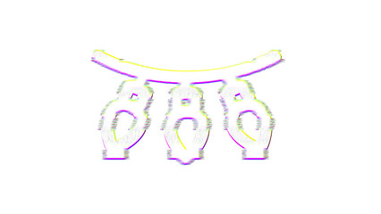 Icon lights holiday is distorted. Glitch. Noise, chromatic aberration, geometric distortion