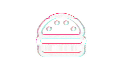 Fototapeta premium Icon hamburger is distorted. Glitch. Noise, chromatic aberration, geometric distortion