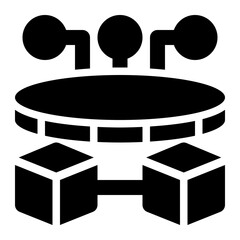 Cryptocurrency, Blockchain, Fintech Glyph Solid Icon