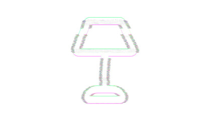 Icon lamp floor is distorted. Glitch. Noise, chromatic aberration, geometric distortion