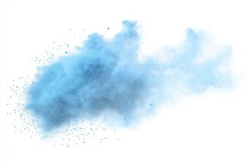 Fototapeta premium Blue Powder Explosion on White Background for Creative Projects