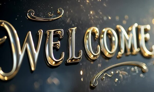 the welcome lettering is made in metal