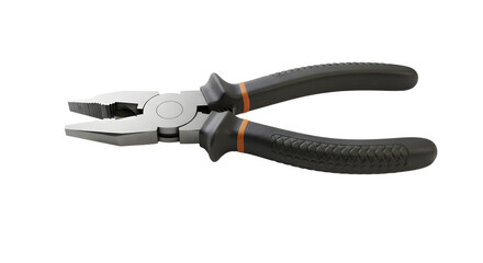Obraz premium Close-up of a pair of pliers on a white background, showcasing the tool's design and functionality for DIY projects