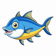 vector illustration of a cartoon fish