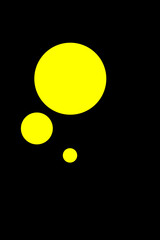 Abstract colorful circles in black space. Vector light effects.