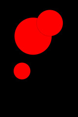Abstract colorful circles in black space. Vector light effects.