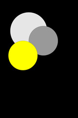 Geometric background with black background, with colorful circles circles. Modern and abstract style background.