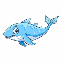 vector illustration of cartoon shark