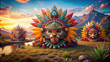 Tribal Mascot Decals: Vinyl Ready Ethnic Designs for Landscape Photography