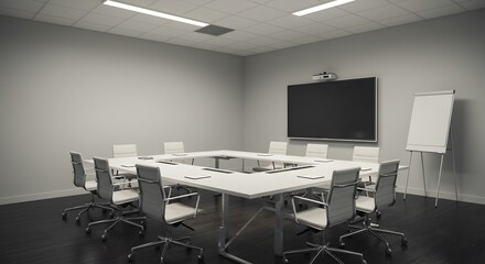 Modern Minimalist Conference Room Ideal for Business Meetings and Presentations