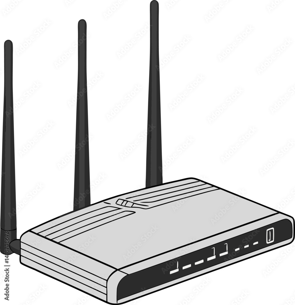 Poster wireless router vector icon on white background