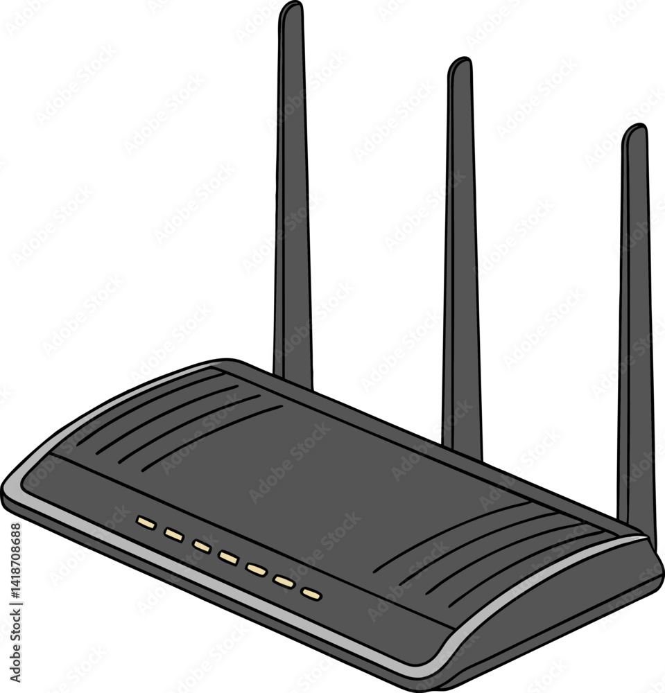 Poster wireless router vector icon on white background