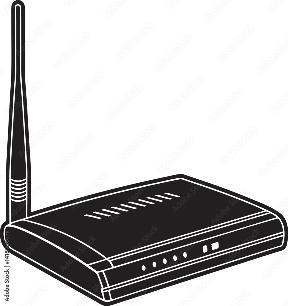 Poster wireless router vector icon on white background