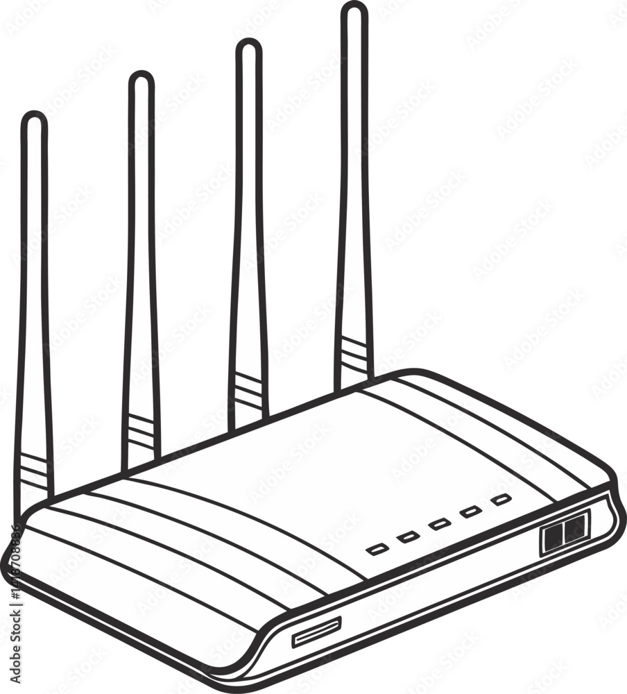 Poster wireless router vector icon on white background