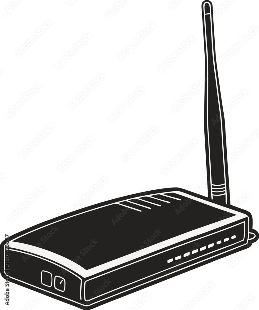 Poster wireless router vector icon on white background