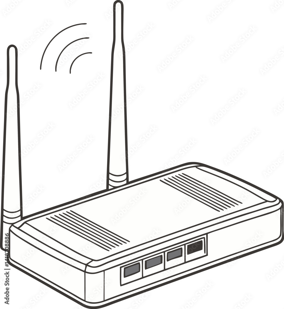 Poster wireless router vector icon on white background
