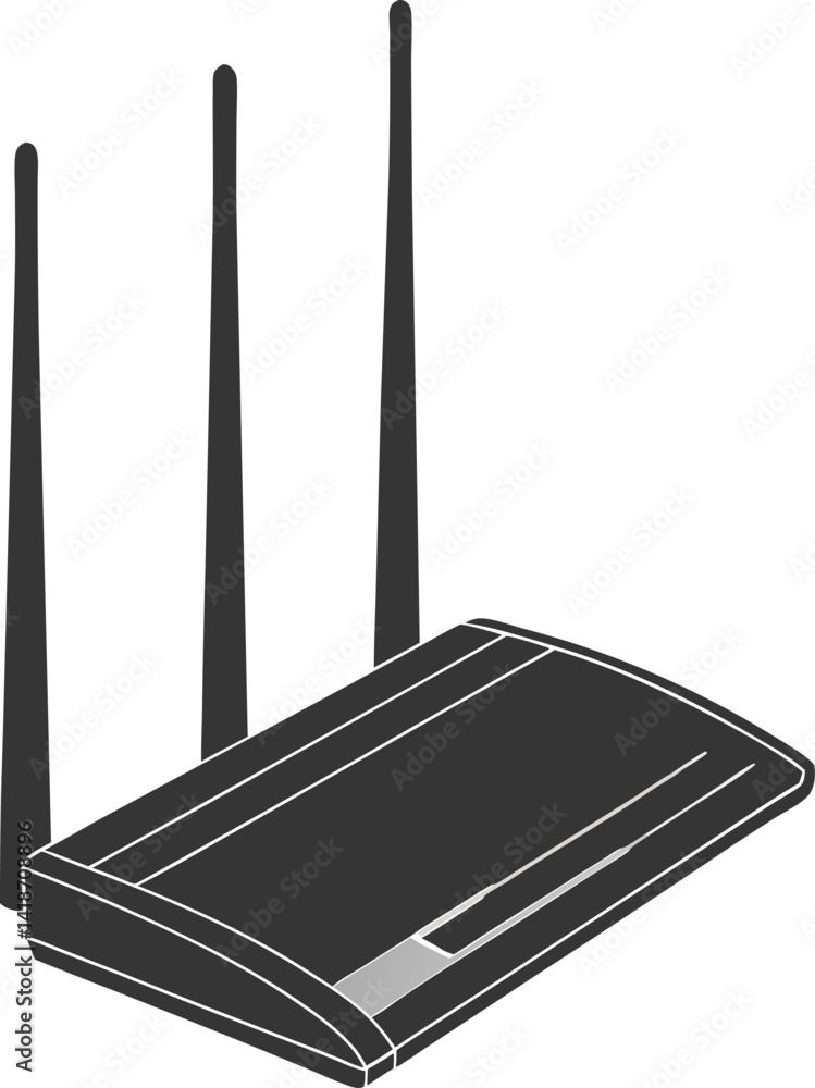 Poster wireless router vector icon on white background