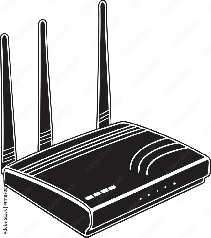 Poster wireless router vector icon on white background