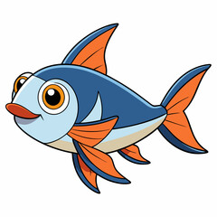 vector illustration of a cartoon fish
