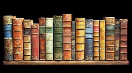 Antique books on a shelf