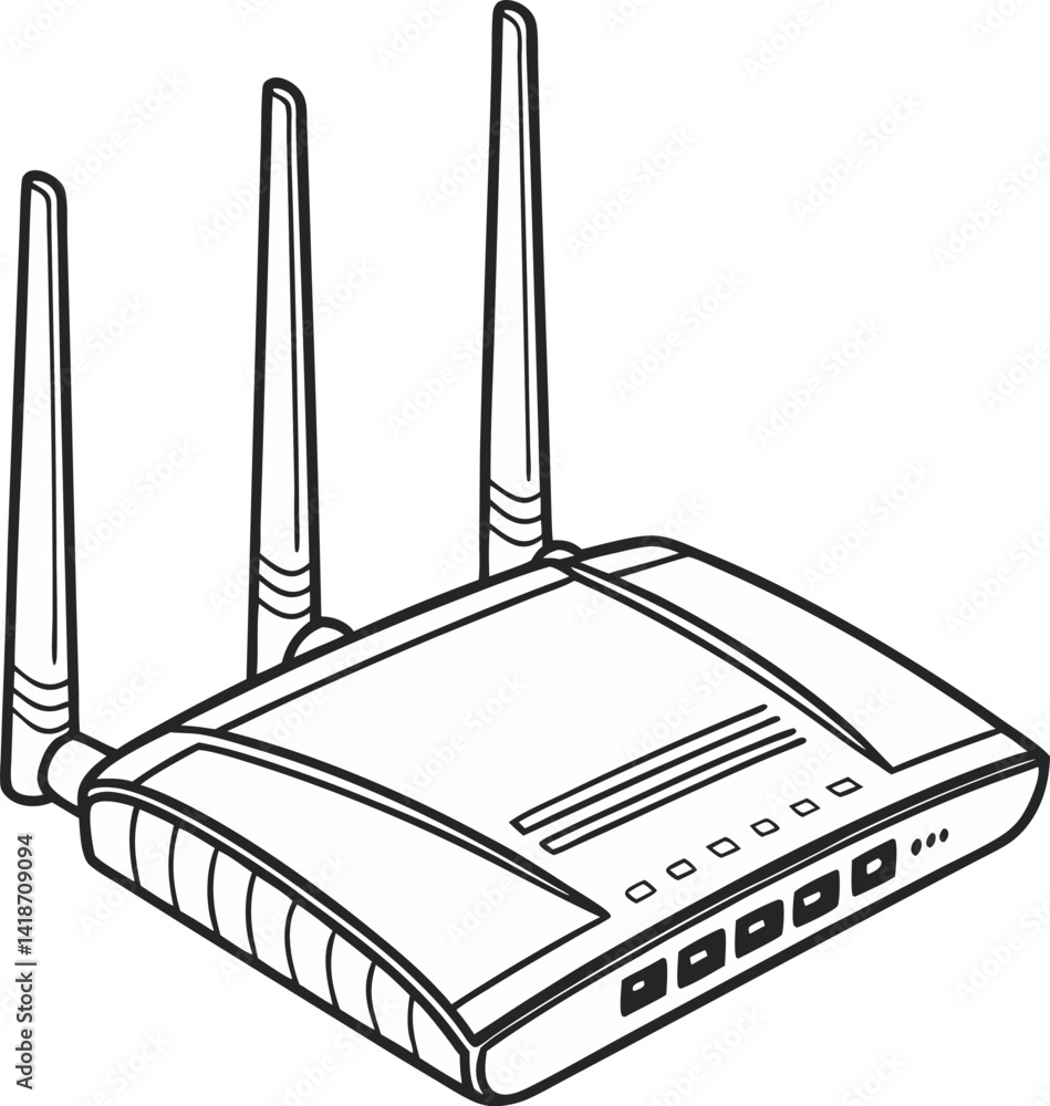 Poster wireless router vector icon on white background