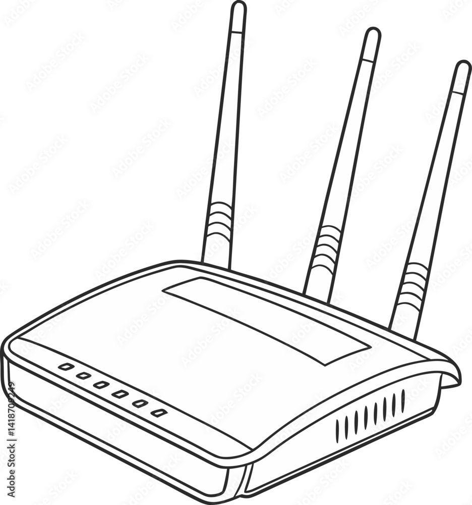 Poster wireless router vector icon on white background