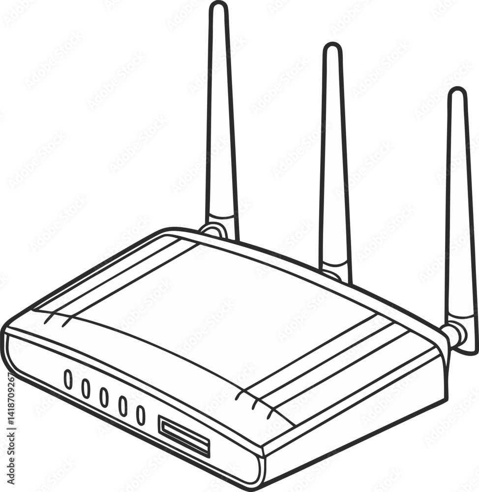 Poster wireless router vector icon on white background