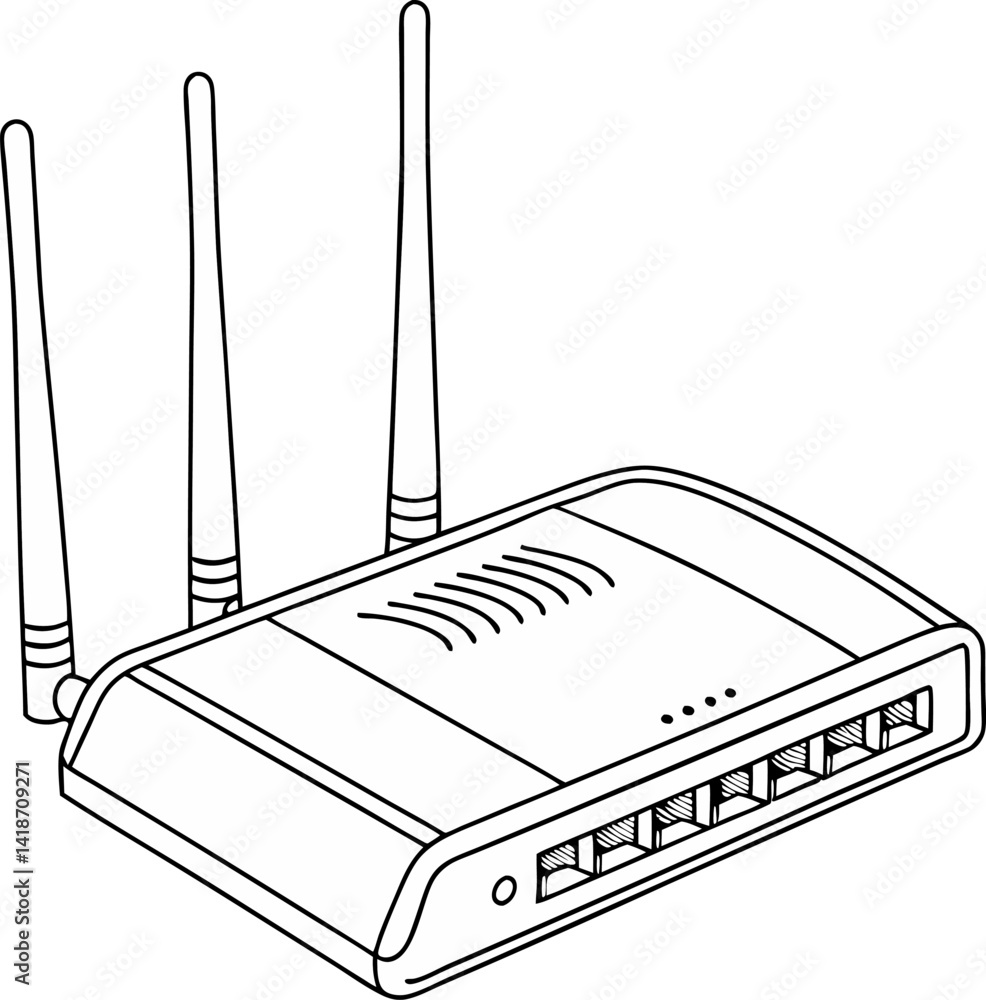 Poster wireless router vector icon on white background