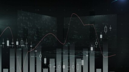 Animation of statistics processing over screens with mathematical equations - Powered by Adobe