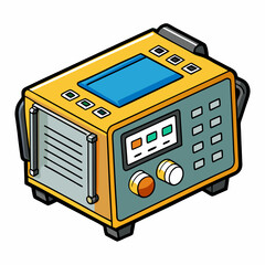 old radio isolated on white background