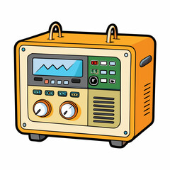 retro radio isolated on white background