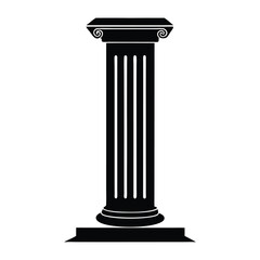 Obraz premium pillar silhouette vector black on white background.